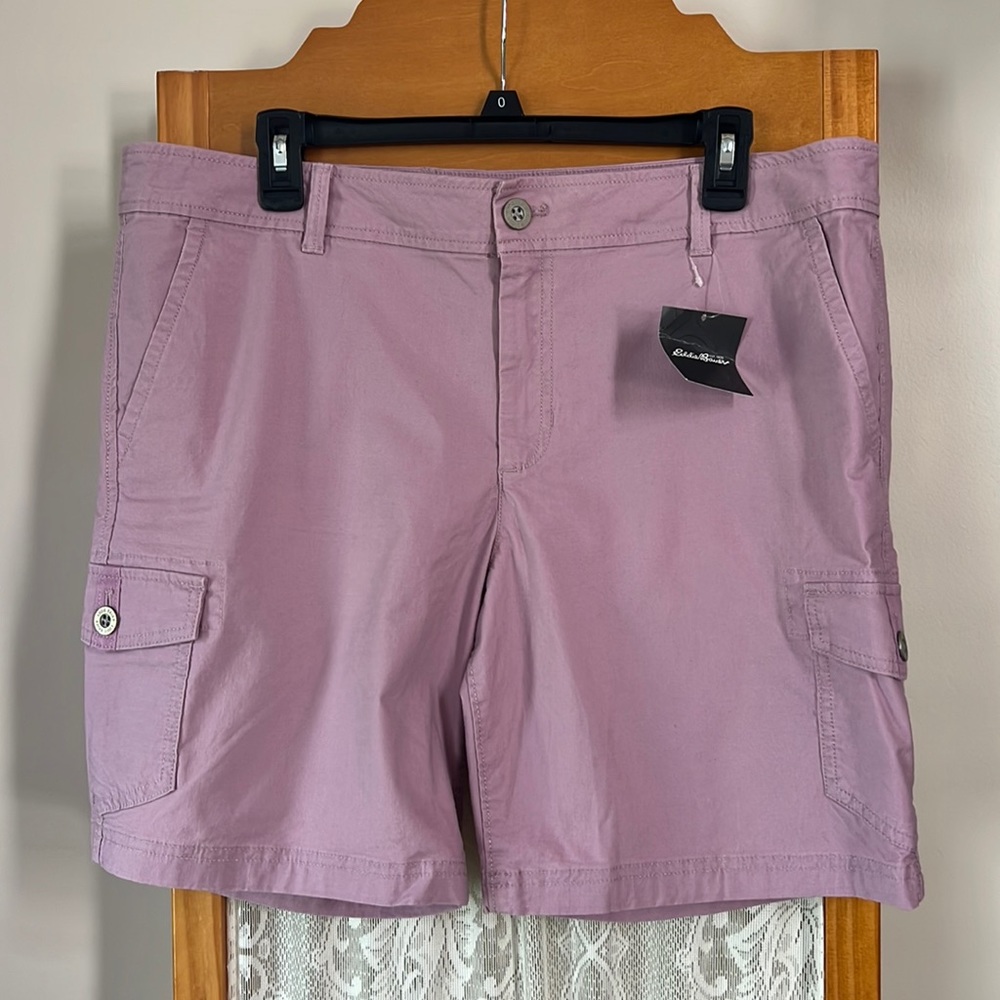 Eddie Bauer Purple Cargo Shorts, Size 14